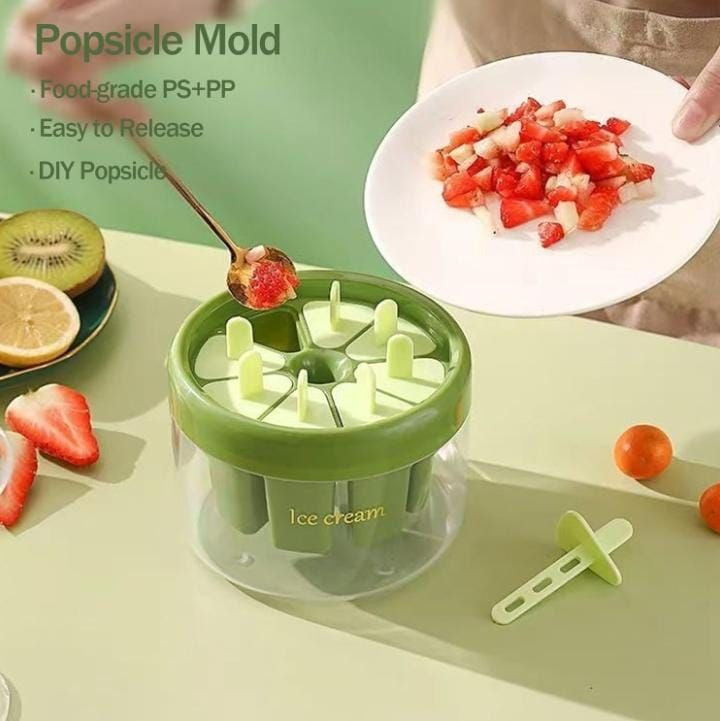 7-Slot Reusable Ice Pop Mold Set with Storage Container – DIY Homemade Popsicle Maker - Free Shipping