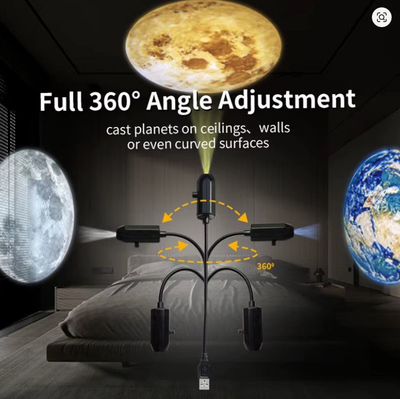 USB Moon Projection Lamp – 3D Moon Night Light with 3 Color Projection Cards - Free Shipping