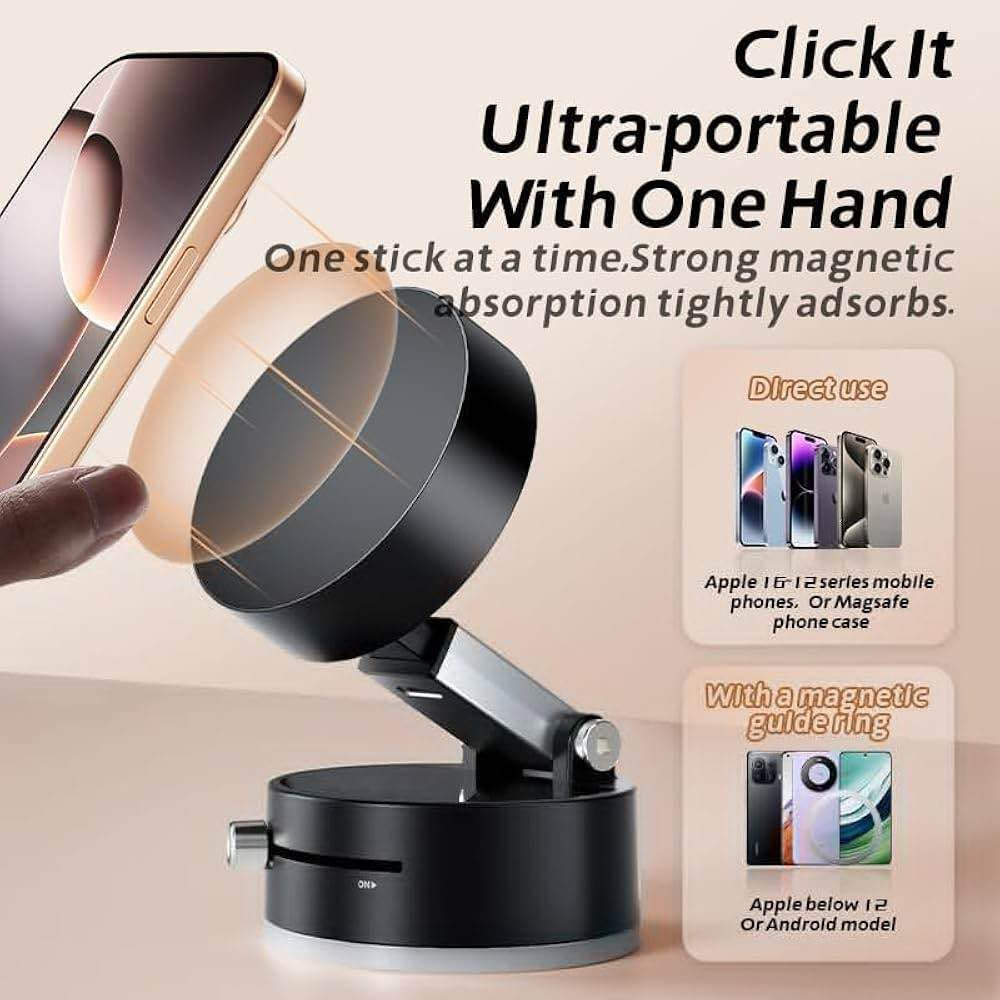 Magnetic Mobile Holder – 360° Rotating Adjustable Phone Stand for Car Dashboard & Desk