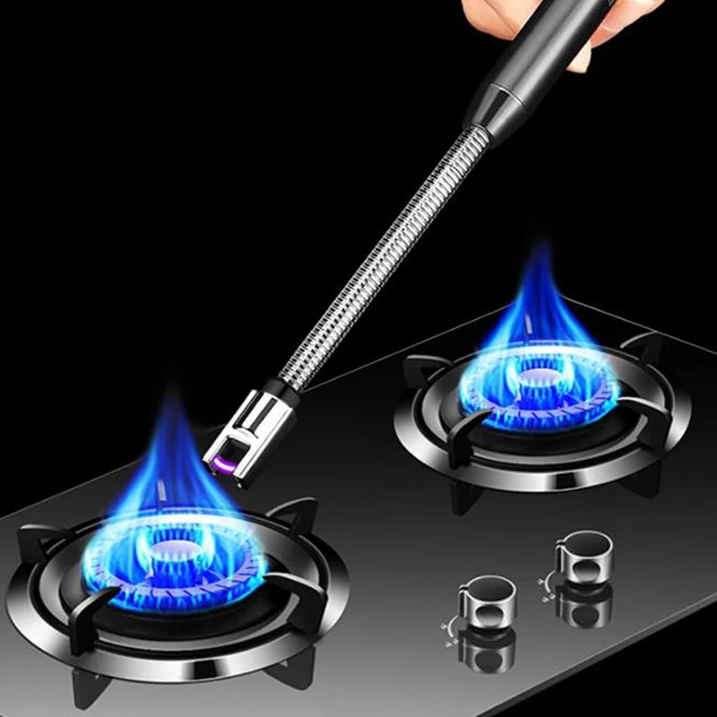 USB Rechargeable Electric Arc Lighter with 360° Flexible Neck – Wind-Resistant BBQ & Kitchen Lighter