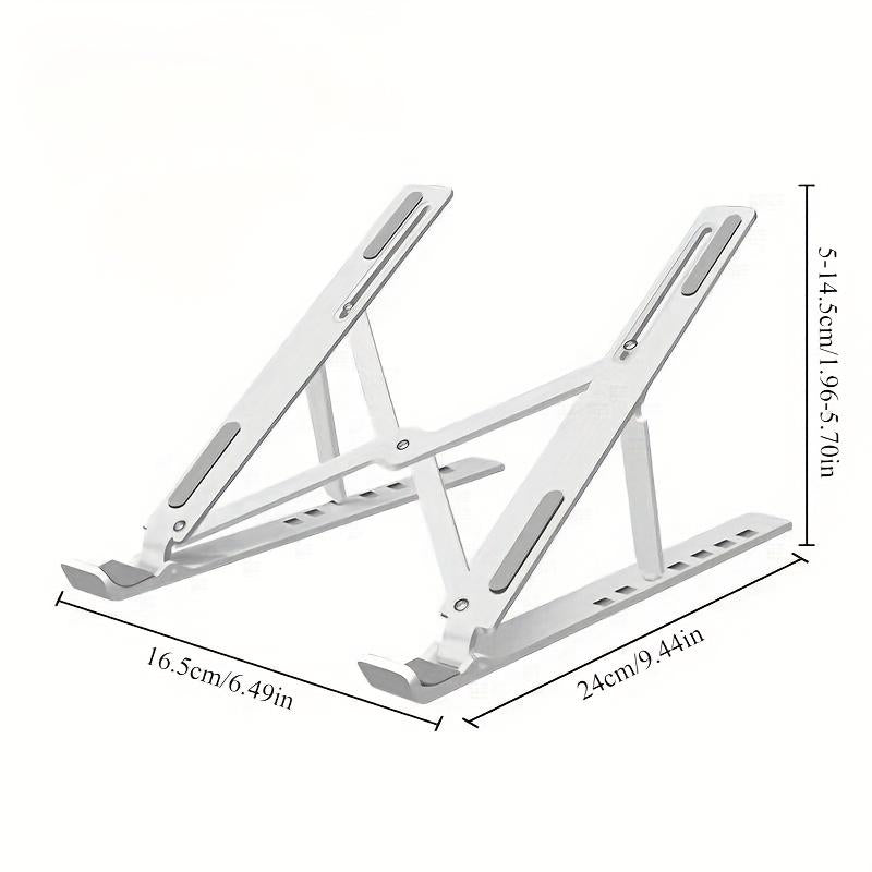 Adjustable Foldable Aluminum Laptop Stand with Carry Pouch – Portable Ergonomic Notebook Holder