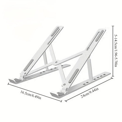 Adjustable Foldable Aluminum Laptop Stand with Carry Pouch – Portable Ergonomic Notebook Holder
