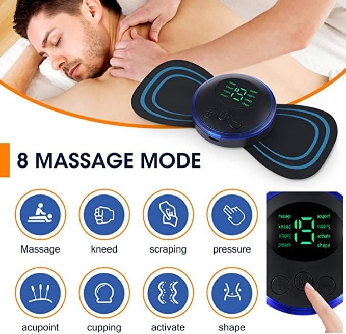 Mini Portable Pulse Massager Stick – USB Rechargeable Electronic Massage Device with Multiple Modes & Intensity Levels