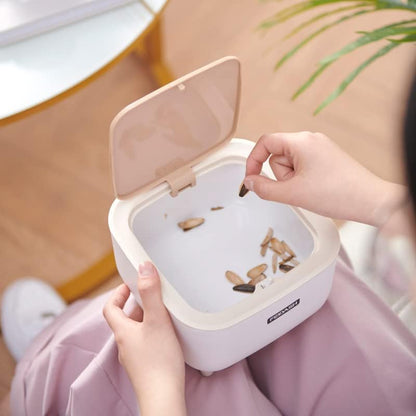 Mini Desktop Dustbin – Compact Table Trash Can with Flip Lid