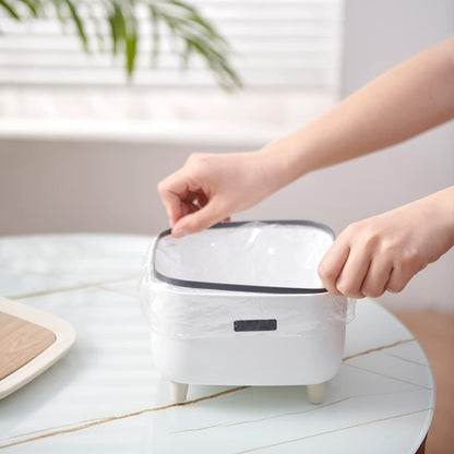 Mini Desktop Dustbin – Compact Table Trash Can with Flip Lid