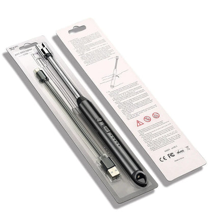 USB Rechargeable Electric Arc Lighter with 360° Flexible Neck – Wind-Resistant BBQ & Kitchen Lighter