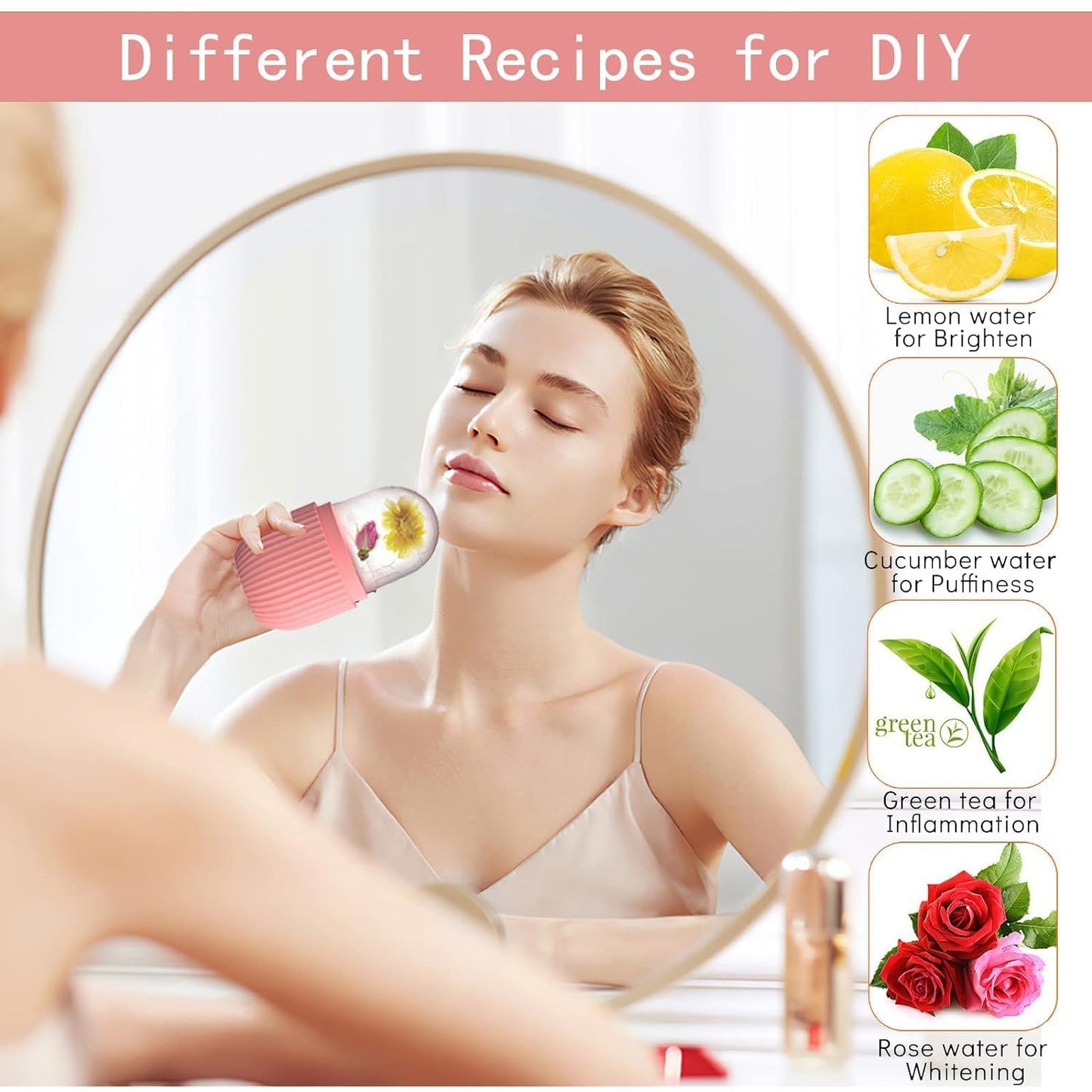 3-in-1 Skincare Beauty Set – Ice Roller, Jade Roller & Derma Roller for Face Massage & Skin Care