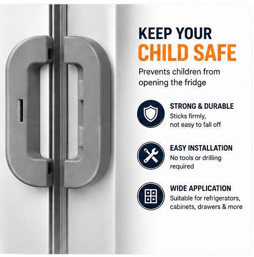 Refrigerator Safety Lock – Child Proof Fridge Lock, Cabinet & Drawer Lock