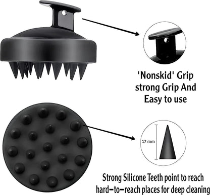 Silicone Scalp Massager Shampoo Brush – Waterproof Hair & Head Massage Scrubber