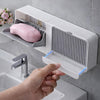 Wall Mounted Soap Holder with Drain Tray & Storage Drawer – Self-Adhesive Bathroom Soap Organizer - Free Shipping