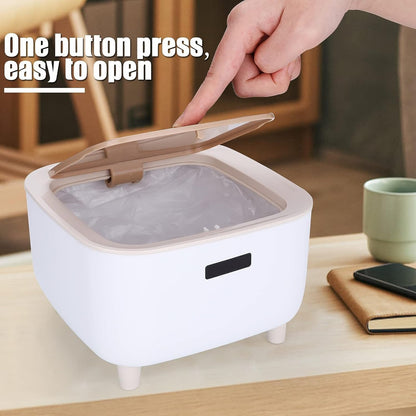 Mini Desktop Dustbin – Compact Table Trash Can with Flip Lid