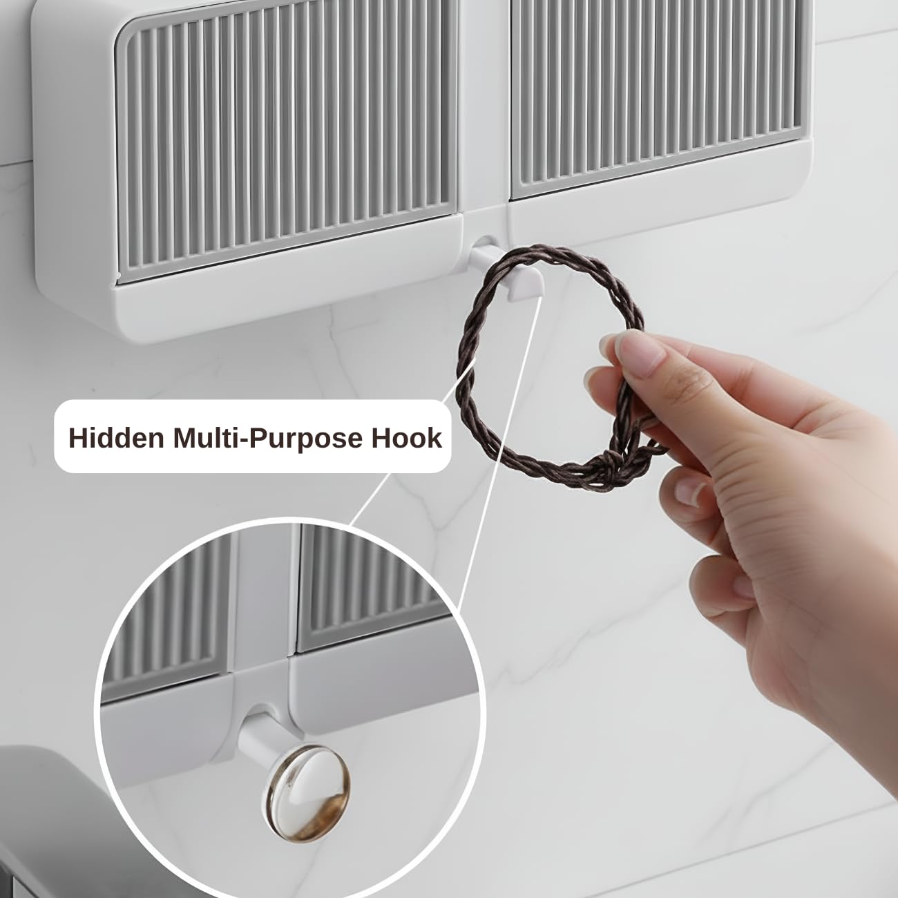 Wall Mounted Soap Holder with Drain Tray & Storage Drawer – Self-Adhesive Bathroom Soap Organizer - Free Shipping