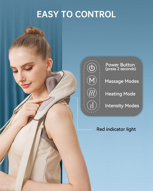 Electric Neck & Shoulder Massager – U-Shaped Portable Massage Device with Heat Function for Comfort Use
