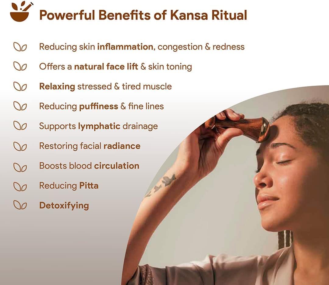 Kansa Wand Face & Body Massager – Traditional Metal Massage Tool with Wooden Handle