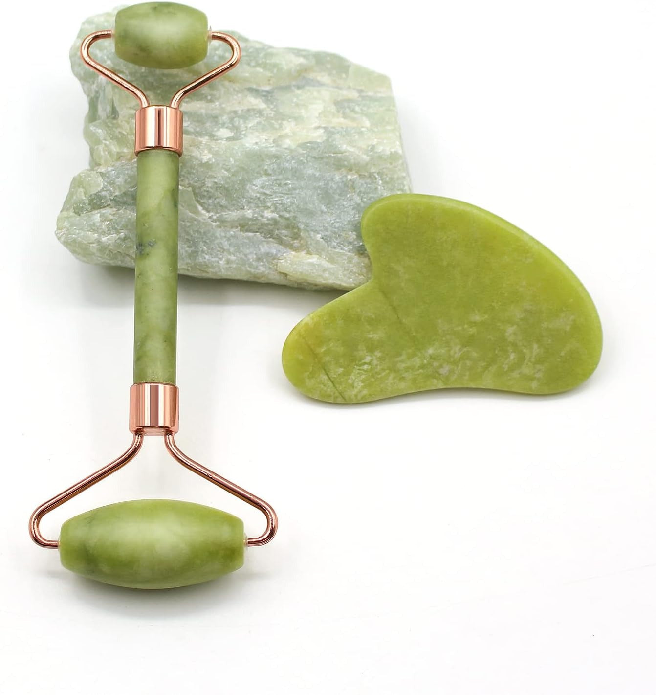 3-in-1 Skincare Beauty Set – Ice Roller, Jade Roller & Derma Roller for Face Massage & Skin Care