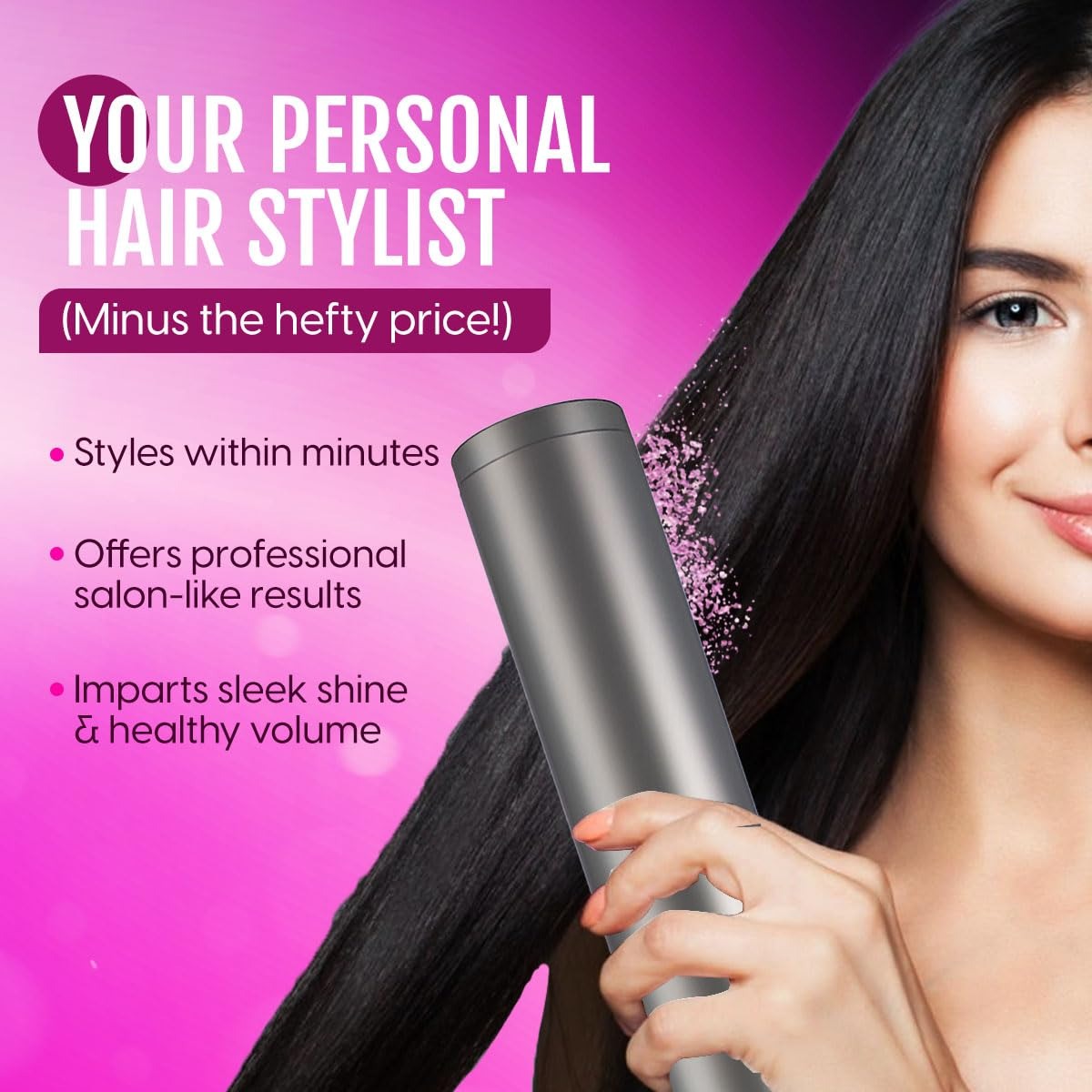 3-in-1 Hot Air Hair Styling Brush – Hair Dryer & Volumizing Straightening Comb for Quick Hair Styling