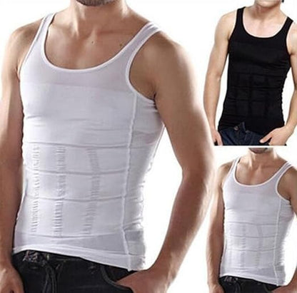Men’s Compression Body Shaper Vest – Slim Fit Stretchable Undershirt for Everyday Wear & Layering