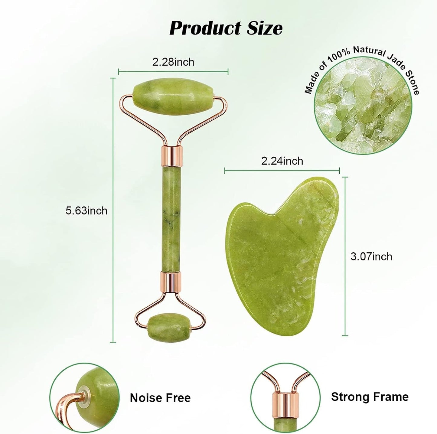 Jade Roller & Gua Sha Facial Massage Tool Set