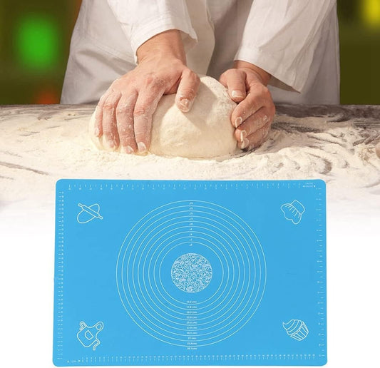 Large Non-Stick Silicone Dough Rolling Mat with Measurement Guide – Big Size Roti, Pizza & Pastry Baking Mat