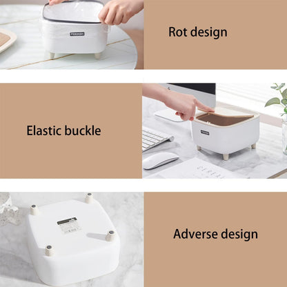 Mini Desktop Dustbin – Compact Table Trash Can with Flip Lid