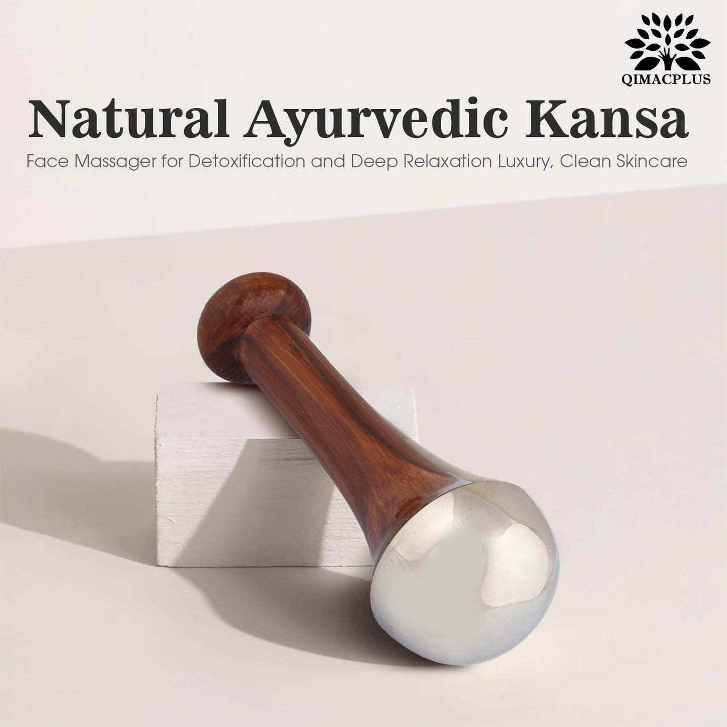 Kansa Wand Face & Body Massager – Traditional Metal Massage Tool with Wooden Handle