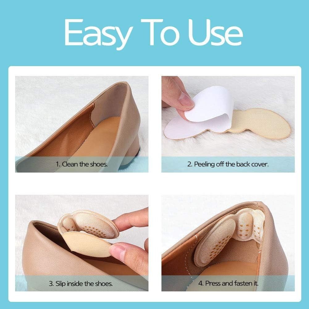 Anti-Slip Soft Heel Cushion Insoles – Gel Heel Grip Pads for High Heels & Daily Shoes (1 Pair)
