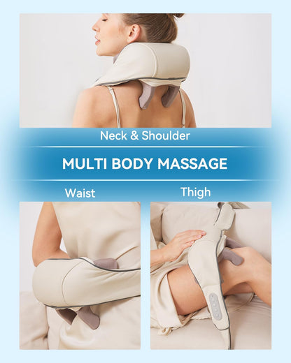 Electric Neck & Shoulder Massager – U-Shaped Portable Massage Device with Heat Function for Comfort Use