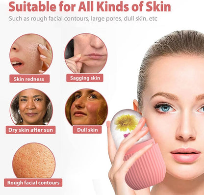 Silicone Ice Roller for Face – Reusable Facial Cooling Massage Tool for Skincare Routine