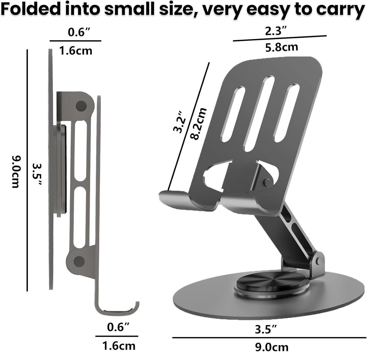 Metal Foldable Mobile Stand – Adjustable Phone Holder for Desk, Kitchen & Office Use | Universal Smartphone Stand