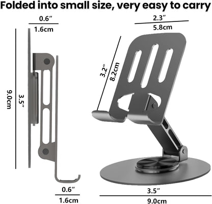 Metal Foldable Mobile Stand – Adjustable Phone Holder for Desk, Kitchen & Office Use | Universal Smartphone Stand