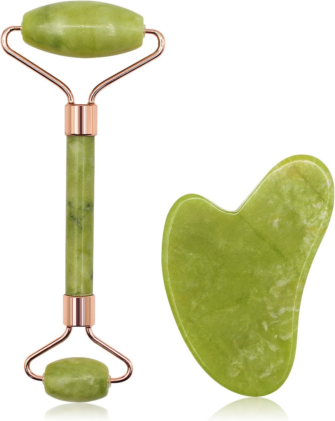 Jade Roller & Gua Sha Facial Massage Tool Set