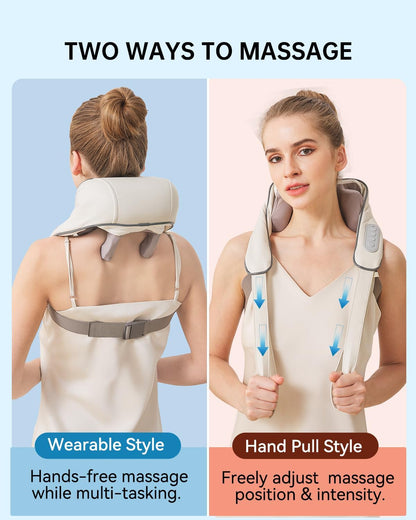 Electric Neck & Shoulder Massager – U-Shaped Portable Massage Device with Heat Function for Comfort Use