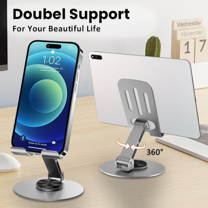 Metal Foldable Mobile Stand – Adjustable Phone Holder for Desk, Kitchen & Office Use | Universal Smartphone Stand