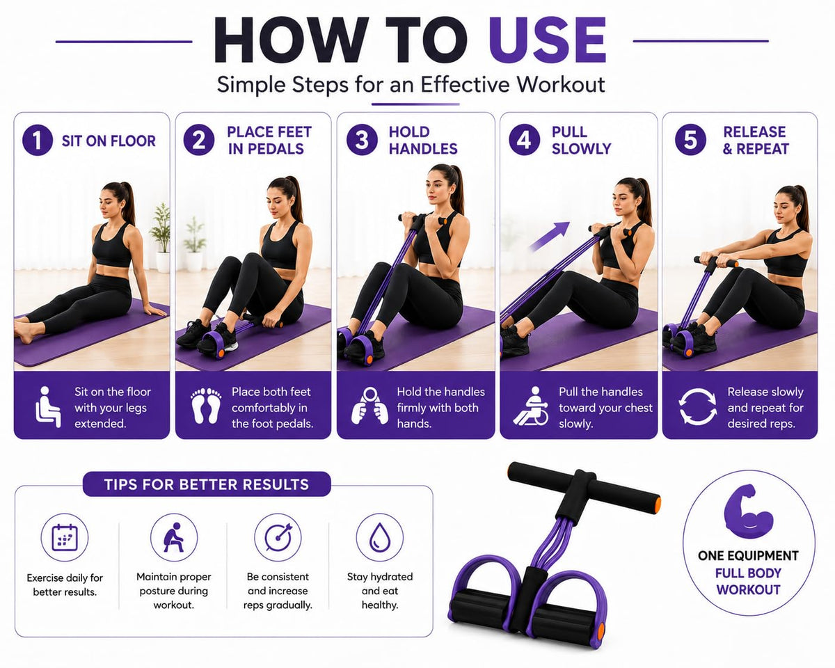 Silicone Tummy Trimmer | Resistance Abdominal Exercise Tool with Foot Pedal