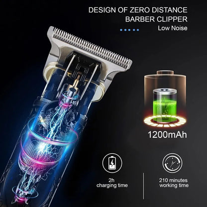 T9 Electric Hair Trimmer – Cordless Rechargeable Beard & Hair Clipper with Metal Body for Men Grooming