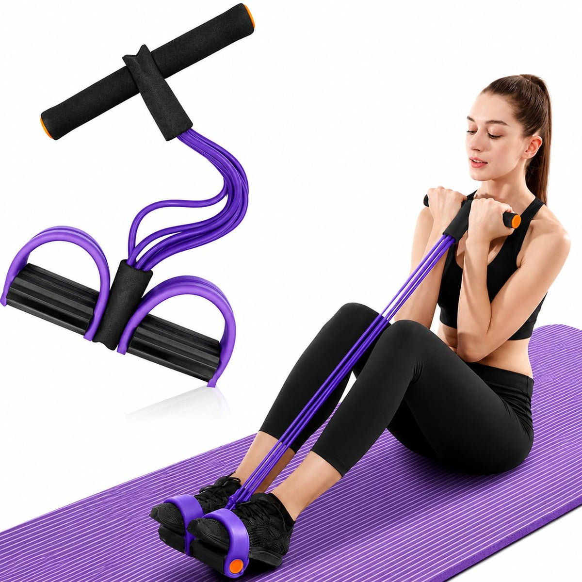 Silicone Tummy Trimmer | Resistance Abdominal Exercise Tool with Foot Pedal