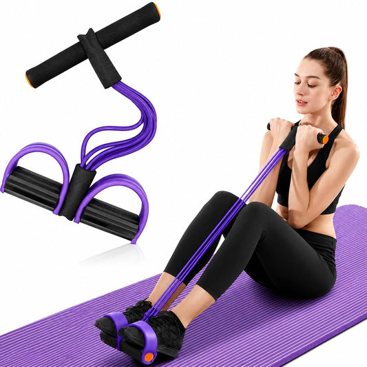 Silicone Tummy Trimmer | Resistance Abdominal Exercise Tool with Foot Pedal