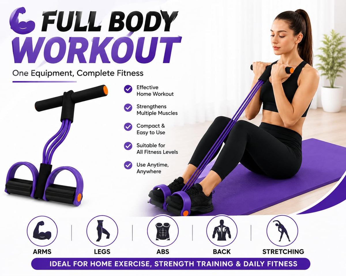 Silicone Tummy Trimmer | Resistance Abdominal Exercise Tool with Foot Pedal