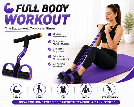 Silicone Tummy Trimmer | Resistance Abdominal Exercise Tool with Foot Pedal