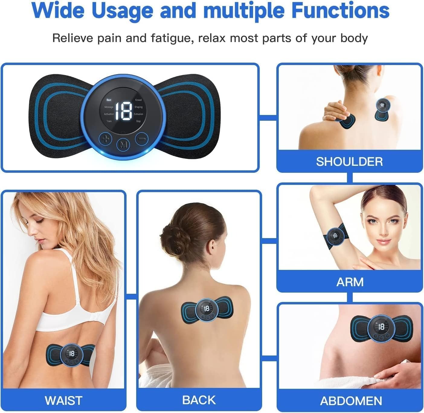 Mini Portable Pulse Massager Stick – USB Rechargeable Electronic Massage Device with Multiple Modes & Intensity Levels