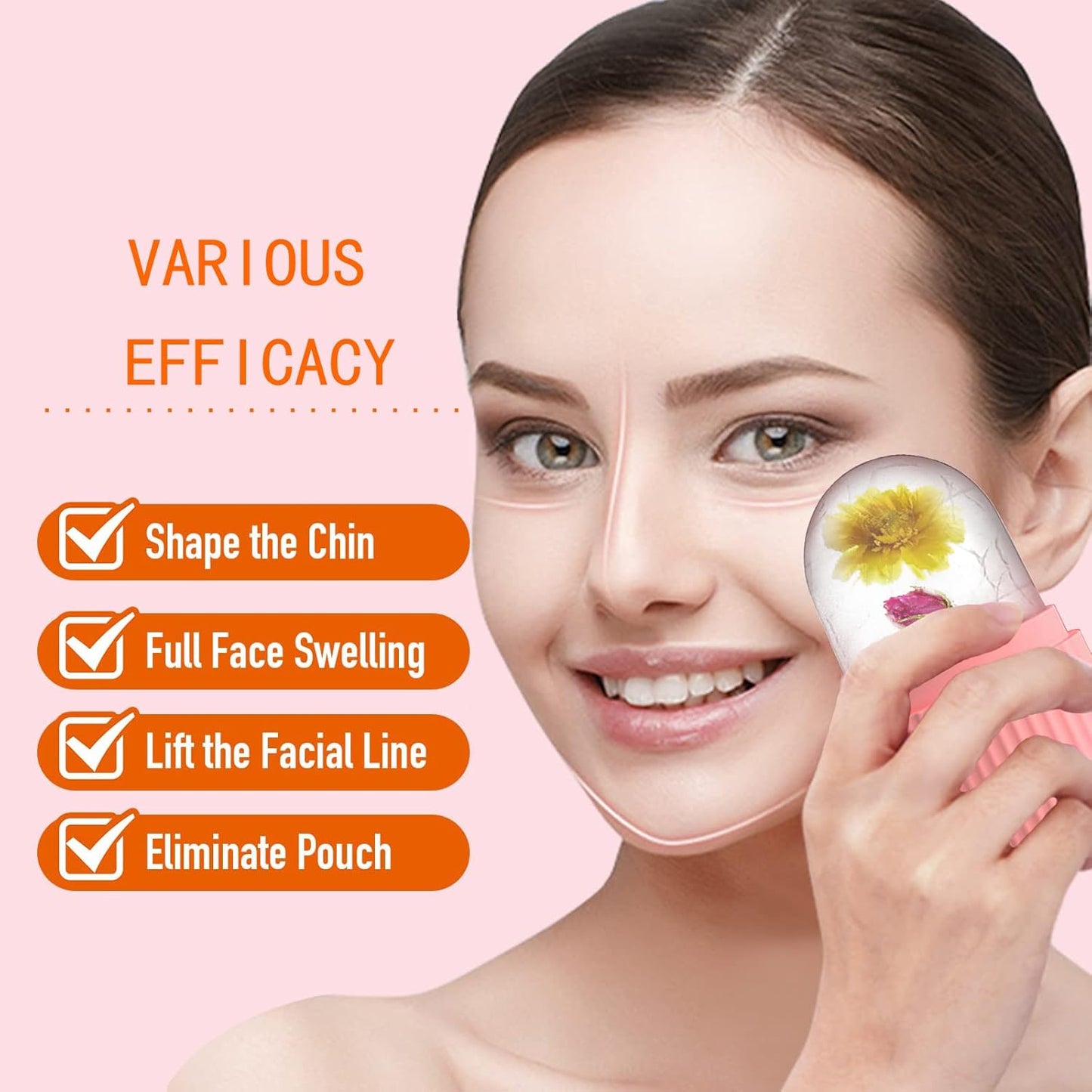 Silicone Ice Roller for Face – Reusable Facial Cooling Massage Tool for Skincare Routine