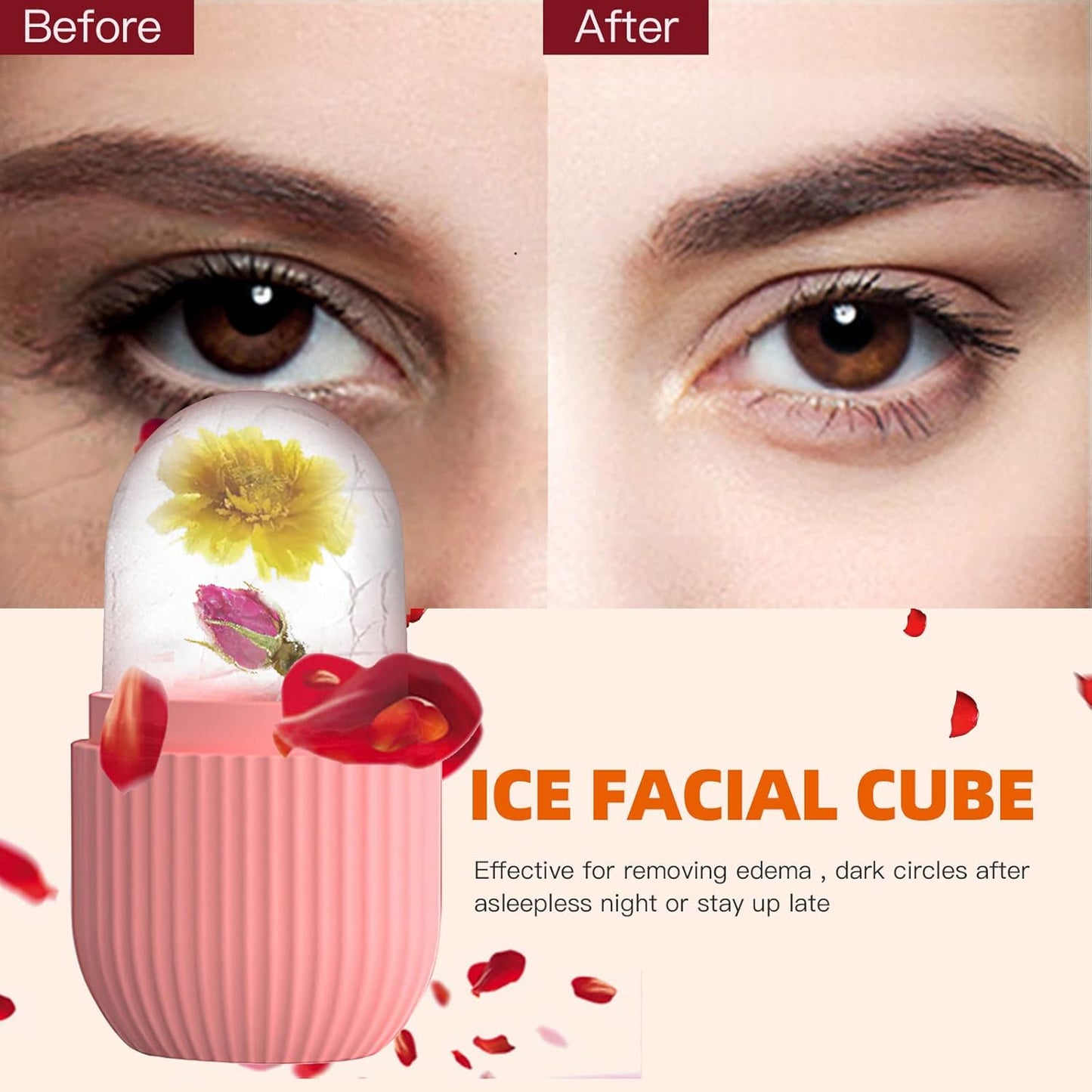 Silicone Ice Roller for Face – Reusable Facial Cooling Massage Tool for Skincare Routine