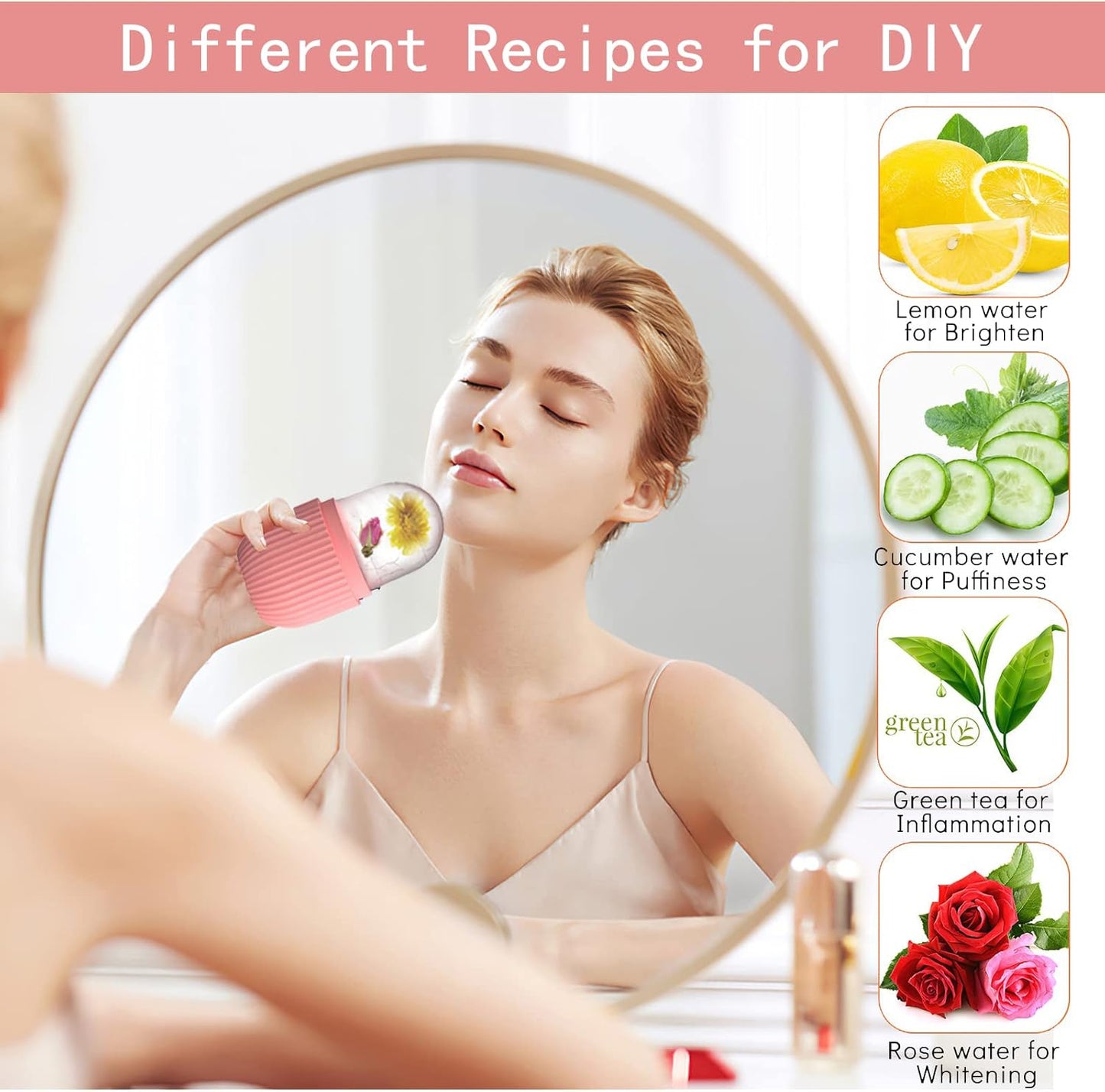 Silicone Ice Roller for Face – Reusable Facial Cooling Massage Tool for Skincare Routine