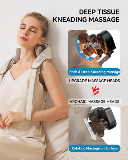Electric Neck & Shoulder Massager – U-Shaped Portable Massage Device with Heat Function for Comfort Use