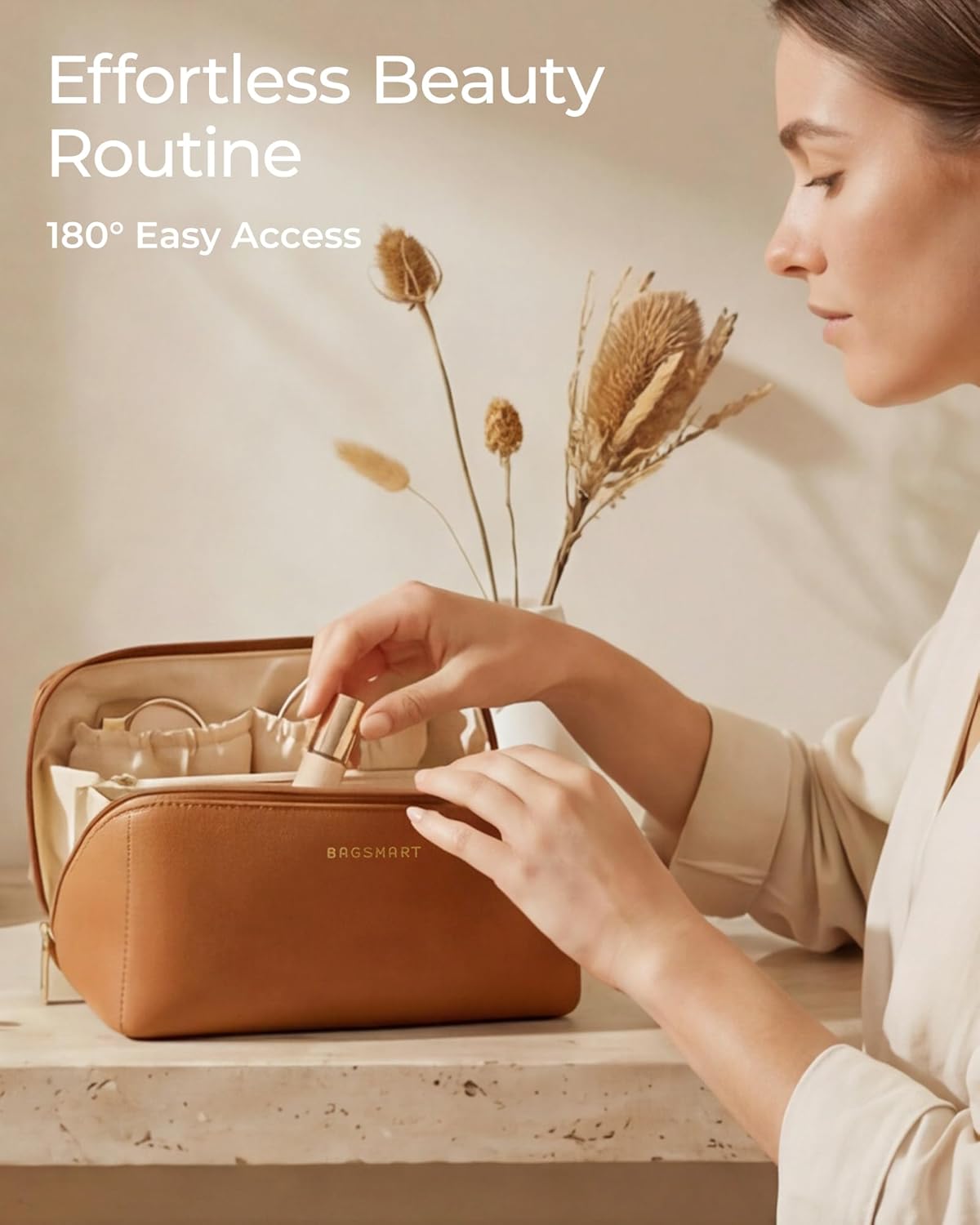 Premium Cosmetic Bag – Spacious Makeup Organizer & Travel Pouch | Free Shipping