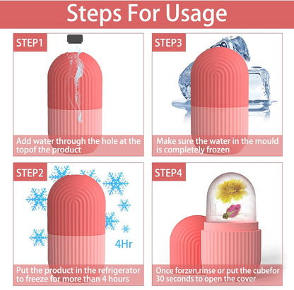 Silicone Ice Roller for Face – Reusable Facial Cooling Massage Tool for Skincare Routine