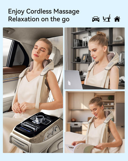 Electric Neck & Shoulder Massager – U-Shaped Portable Massage Device with Heat Function for Comfort Use