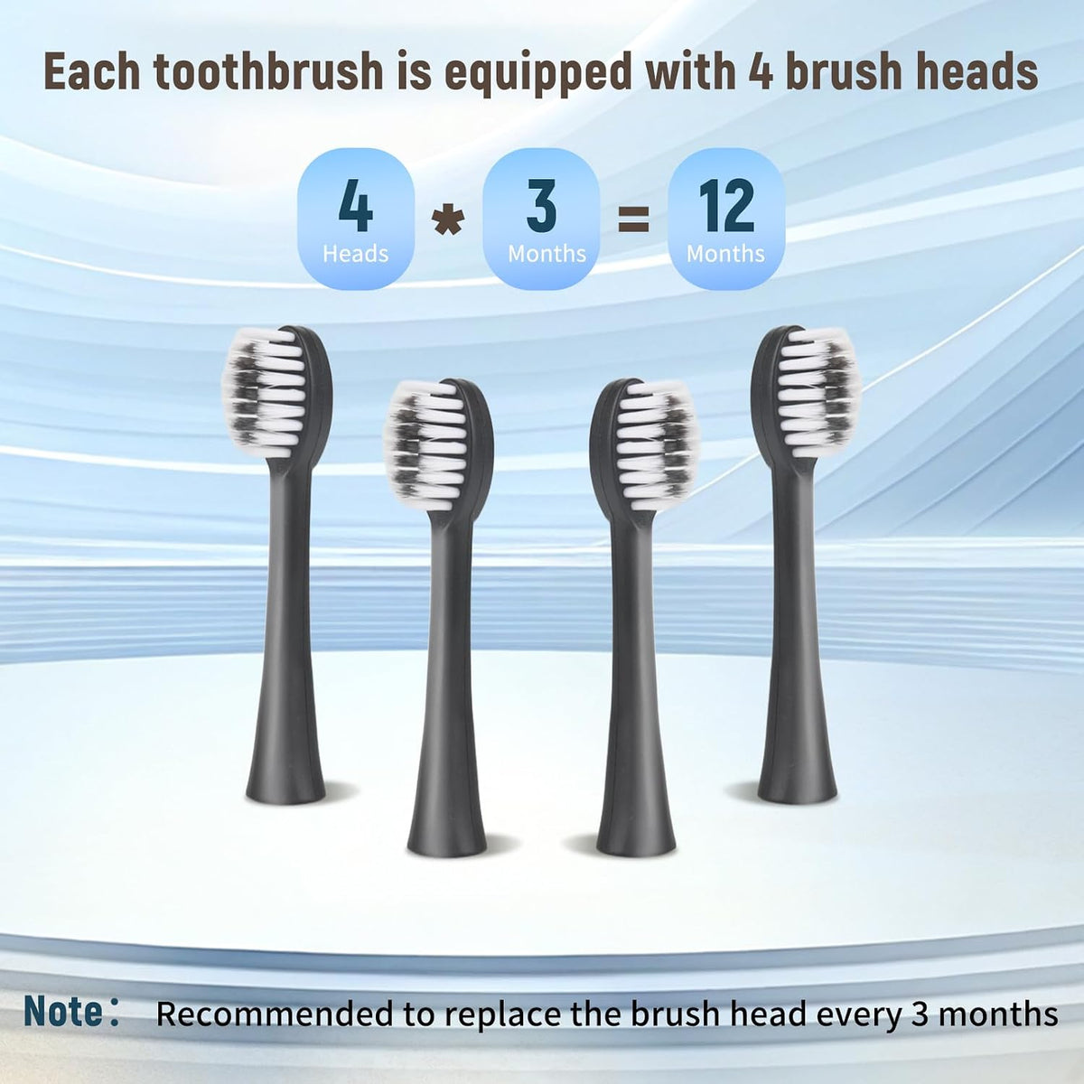 X-3 Electric Toothbrush with 4 Replacement Brush Heads - Free Shipping