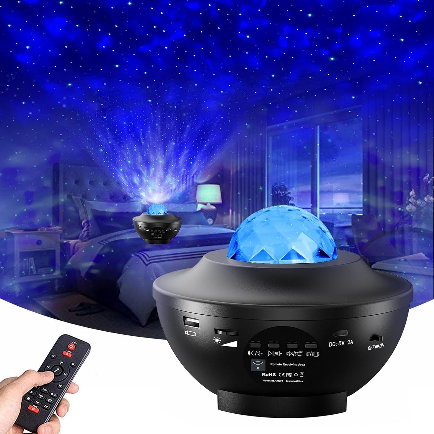 Starry Sky Projector Lamp – USB Galaxy Night Light with Music Speaker – Free Shipping