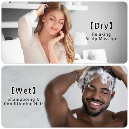 Silicone Scalp Massager Shampoo Brush – Waterproof Hair & Head Massage Scrubber